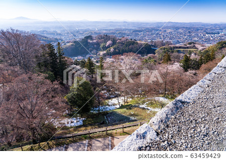 福島縣本松城堡本丸遺址從城堡塔樓看去的福島鎮 63459429
