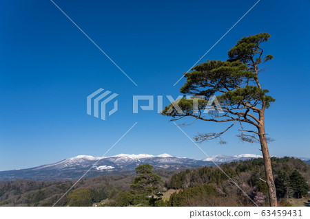 Fukushima Prefecture Nihonmatsu Castle Honmaru Ruins Adachi Tarayama seen from the castle tower 63459431