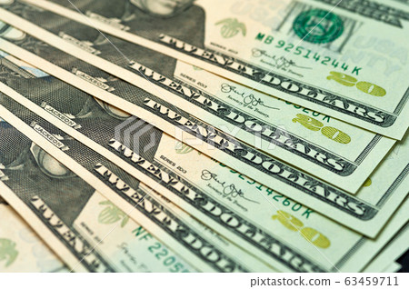 Close-up of paper dollar bills 63459711