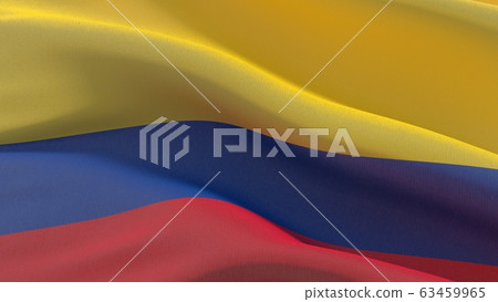 High resolution close-up flag of Colombia. 3D illustration. High resolution close-up flag of Colombia. 3D illustration. 63459965