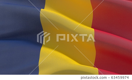 High resolution close-up flag of Chad. 3D illustration. High resolution close-up flag of Chad. 3D illustration. 63459974
