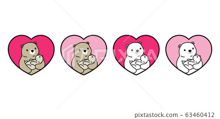 Bear vector heart valentine icon polar bear teddy baby logo symbol character cartoon illustration doodle design 63460412