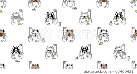 dog seamless pattern french bulldog bath shower vector cartoon scarf isolated tile background repeat wallpaper illustration design dog seamless pattern french bulldog bath shower vector cartoon scarf isolated tile background repeat wallpaper illustration design 63460421