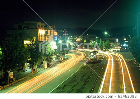 Kyoto tram at night (photo taken in summer 1978) 63462388