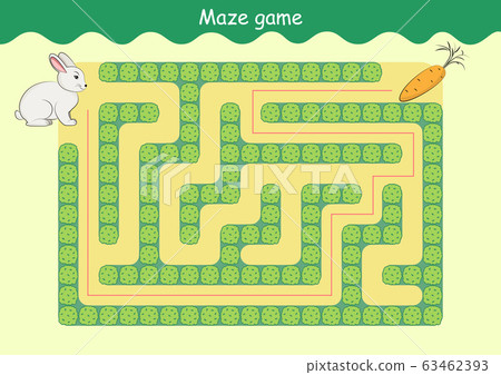 Rabbit and Carrot Maze educational game for Rabbit and Carrot Maze educational game for 63462393