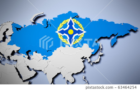 Collective Security Treaty Organization on map 3D 63464254