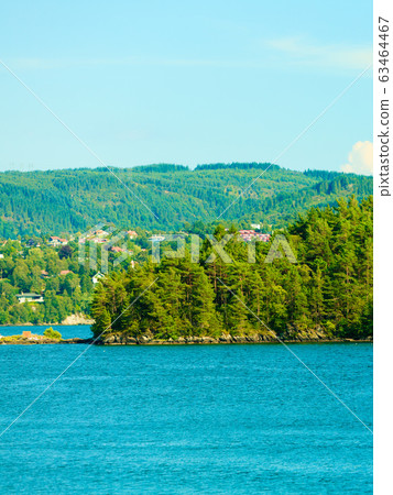 Tourism and travel. Landscape and fjord in Norway. 63464467
