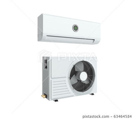 air conditioning unit 3d render on white - Stock Illustration [63464584 ...