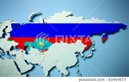Collective Security Treaty Organization on map 3D 63464673