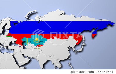 Collective Security Treaty Organization on map 3D Collective Security Treaty Organization on map 3D 63464674