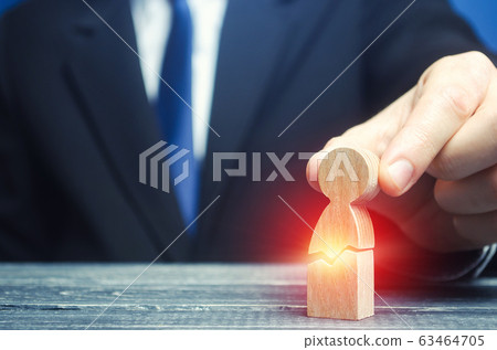 Man unites together a broken human figure. Medical healing , victory over cancer, diseases. Psychological rehabilitation therapy. Depression, stress, health problems. Support, recovery from crisis. Man unites together a broken human figure. Medical healing , victory over cancer, diseases. Psychological rehabilitation therapy. Depression, stress, health problems. Support, recovery from crisis. 63464705