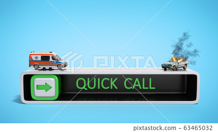concept of quick call of ambulance 3d render on 63465032