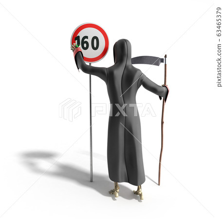 Concept of dangerous excess speed Death drawing a 63465379
