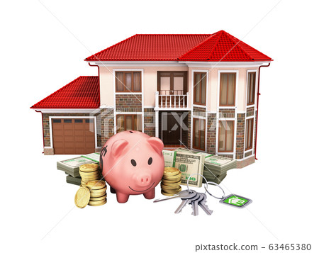 concept of savings to buy a house money pig dollar concept of savings to buy a house money pig dollar 63465380