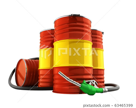 Oil barrels and drum containers 3render on white Oil barrels and drum containers 3render on white 63465399