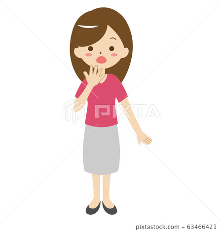 Young woman posing surprised (no line) - Stock Illustration [63466421 ...