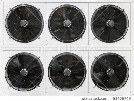 lot of fans in industrial cooling ventilation and air conditioning systems 63466749