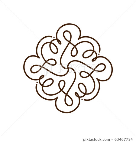 Hand drawn floral l monogram and logo Royalty Free Vector