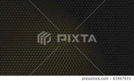 Dark hexagon pattern on gradient Yellow 63467935