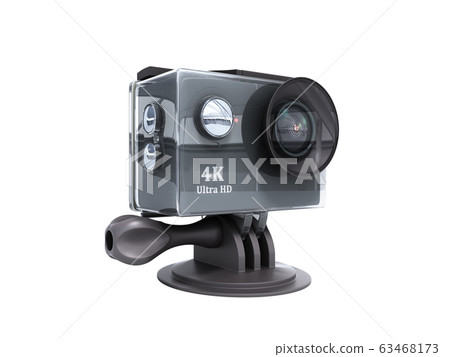 Camera Action Cam 3d render on a white no shadow Camera Action Cam 3d render on a white no shadow 63468173