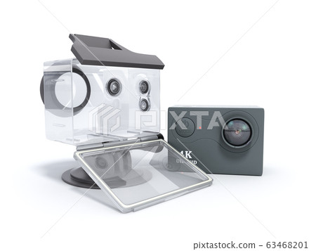 Camera Action Cam 3d render on a white background 63468201