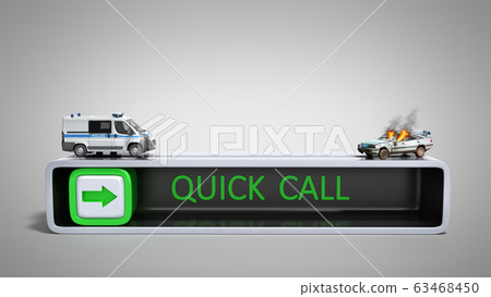 concept of quick call of police 3d render on grey 63468450