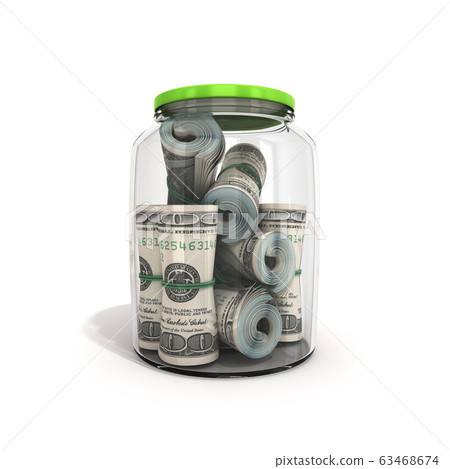 safe concept Many 100 US dollars bank notes in a safe concept Many 100 US dollars bank notes in a 63468674