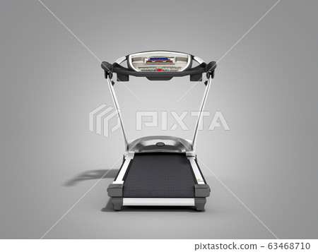3d rendering treadmill or running machine on grey 3d rendering treadmill or running machine on grey 63468710