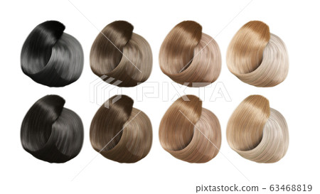 Example of different hair colors 3d render on Example of different hair colors 3d render on 63468819