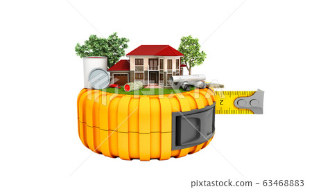 concept of building design house with drawings and concept of building design house with drawings and 63468883