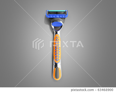Mens razor 3d render on grey background - Stock Illustration [63468900 ...