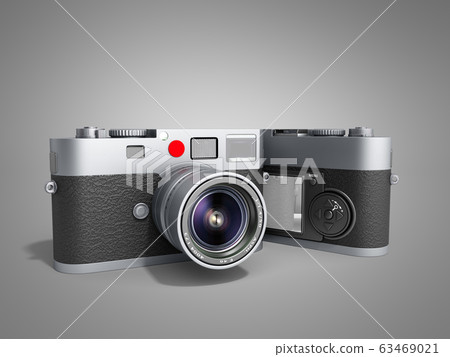 photo cameras 3d render on grey 63469021