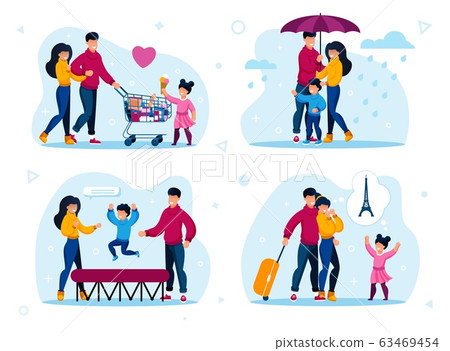 Family Active Life and Leisure Flat Vector Set Family Active Life and Leisure Flat Vector Set 63469454