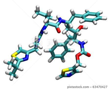 3D structure of antiviral Ritonavir, active 63470427