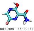 3D structure of antiviral Favipiravir, active 63470454