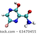 3D structure of antiviral Favipiravir, active 63470455