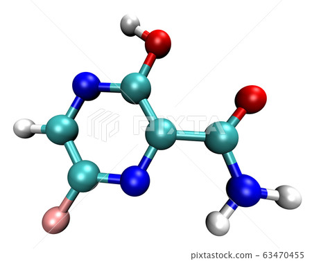 3D structure of antiviral Favipiravir, active 63470455