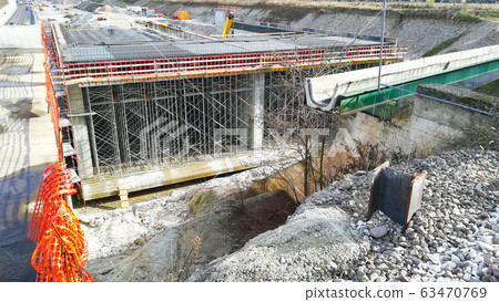 Highway construction site view. Civil engineering 63470769