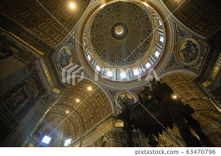 Saint Peter basilica inner view, Rome, Vatican Saint Peter basilica inner view, Rome, Vatican 63470796