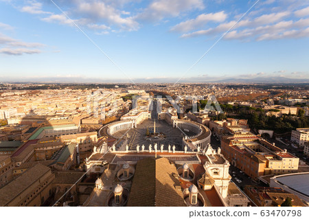 Saint Peter square aerial view, Vatican city Saint Peter square aerial view, Vatican city 63470798