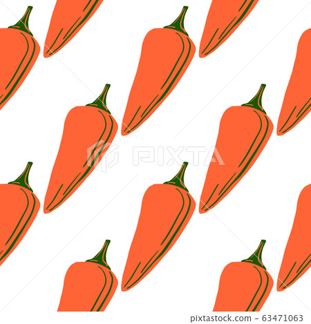 Chilli seamless pattern in doodle style. Hot chile Chilli seamless pattern in doodle style. Hot chile 63471063