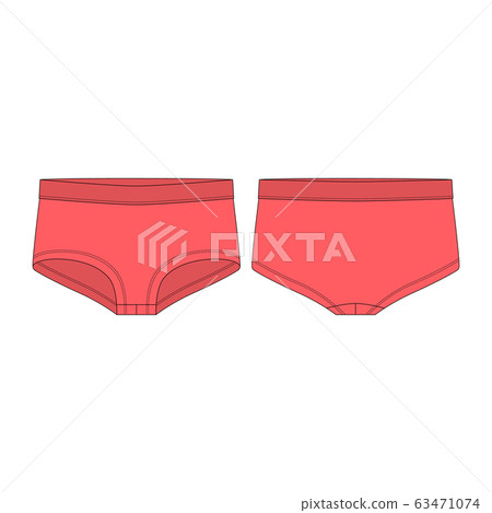 Women panties in red colors isolated on white 63471074