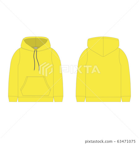 Children's hoodie in yellow color isolated on 63471075
