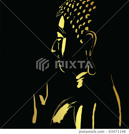 Golden buddha with paint golden border element.ai 63471146