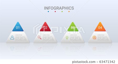 Colorful timeline infographic template with 4 steps on gray background, vector illustration Colorful timeline infographic template with 4 steps on gray background, vector illustration 63471342