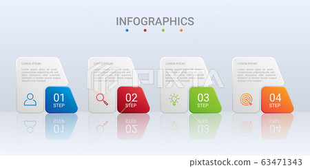 Colorful timeline infographic template with 4 steps on gray background, vector illustration Colorful timeline infographic template with 4 steps on gray background, vector illustration 63471343