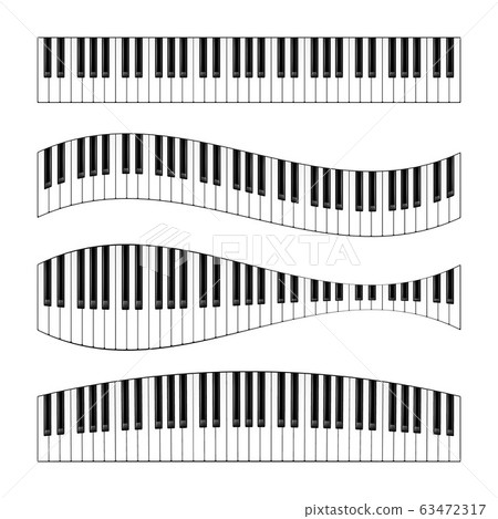 Realistic piano keys set. Musical instrument keyboard. Vector illustration. 63472317