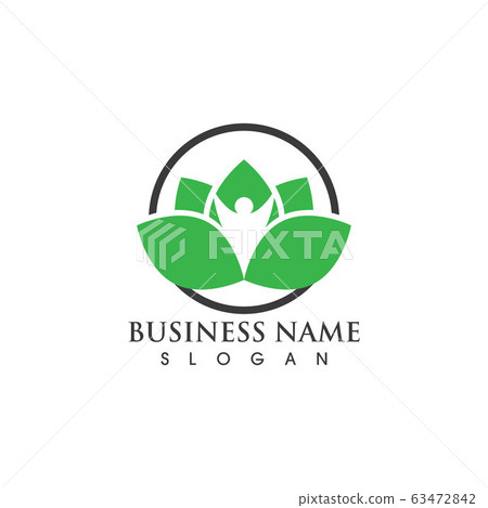 leaf people logo and symbol vector image - Stock Illustration [63472842 ...