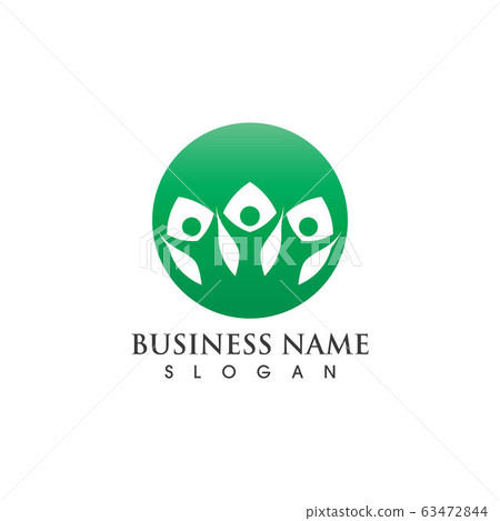 leaf people logo and symbol vector image - Stock Illustration [63472844 ...