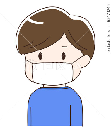 一個戴著面具的男孩的插圖 63473246